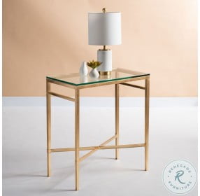 Viggo Antique Gold Glass Side Table
