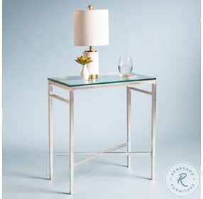 Viggo Antique Silver Glass Side Table