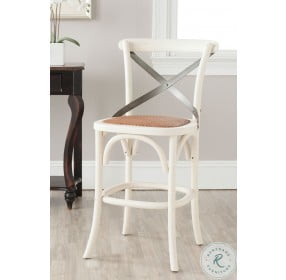 Eleanr Antique White X Back Counter Height Stool