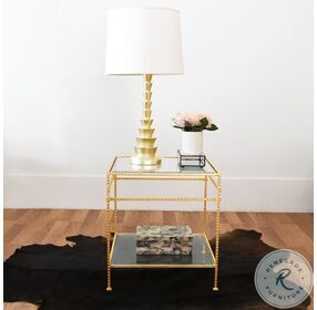 Amos Gold Leaf Square Table