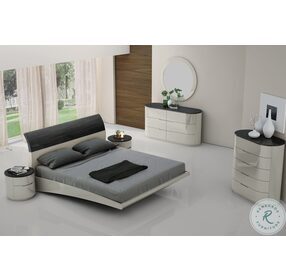 Amsterdam American And Light Grey Queen Platform Sleigh Bed