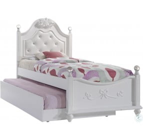 Annie White Youth Upholstered Poster Bedroom Set With Storage Trundle