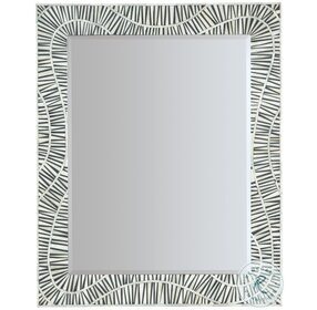 Commerce And Market White And Black Tiger Tooth Vertical Mirror