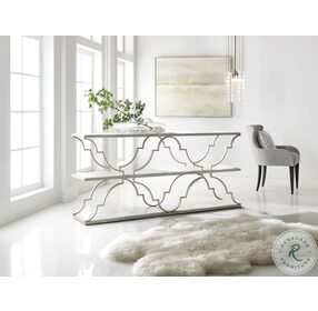 Gate Gypsum Stone And Champagne Golden Console Table