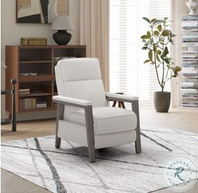 Ashland Cason Off White Leather Push Thru The Arms Recliner