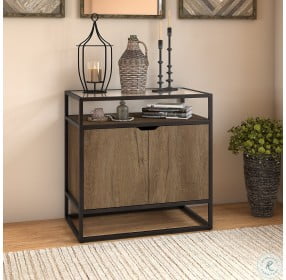 Anthropology Rustic Brown Embossed Small Storage Cabinet