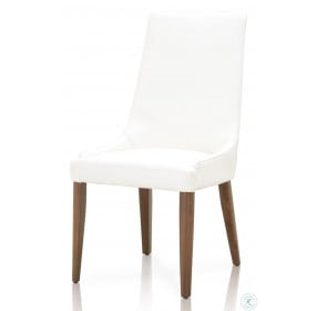 Aurora Walnut Leather White Dining Chair Set Of 2
