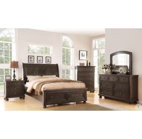 Soriah Distressed Gray Queen Sleigh Storage Bed