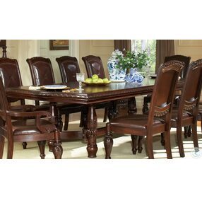 Antoinette Warm Brown Cherry Extendable Dining Room Set