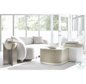 Solaria Dune And Shiny Nickel 16" Accent Table