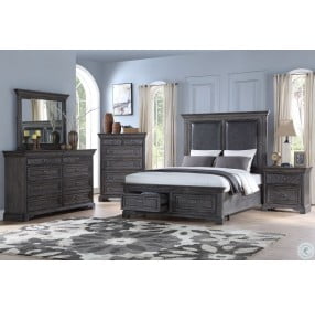 Timber Crossing Brushed Gray King Storage Panel Bed
