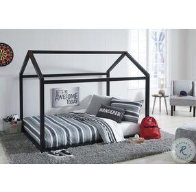 Flannibrook Black Full House Bed Frame Only