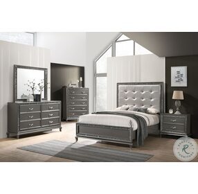 Park Imperial Pewter California King Upholstered Panel Bed