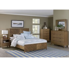 Strategy Distressed Jute Queen Panel Bed