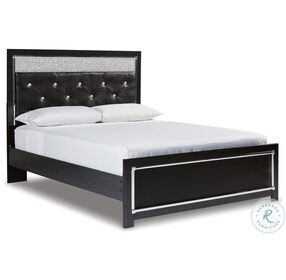 Kaydell Black Lighted Upholstered Panel Platform Bedroom Set