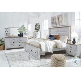 Haven Bay Two Tone King Storage Panel Bed