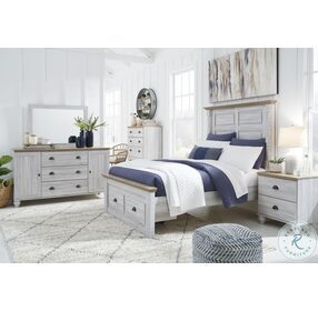 Haven Bay Two Tone Full Storage Panel Bed