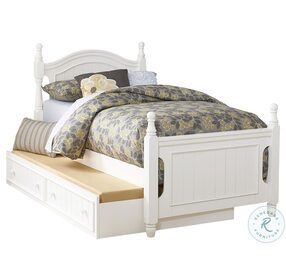 Clementine White Youth Poster Bedroom Set with Trundle