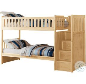 Bartly Natural Pine Youth Bunk Bedroom Set with Storage
