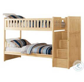 Bartly Natural Pine Youth Bunk Bedroom Set With Storage