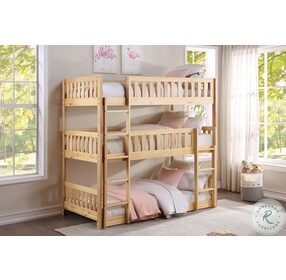 Bartly Natural Pine Triple Bunk Bed