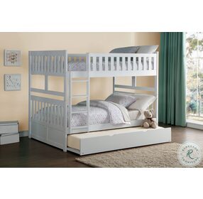 Galen White Full Over Full Bunk Bed With Twin Trundle