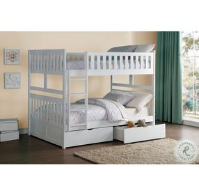 Galen White Full Over Full Bunk Bed With Storage Boxes