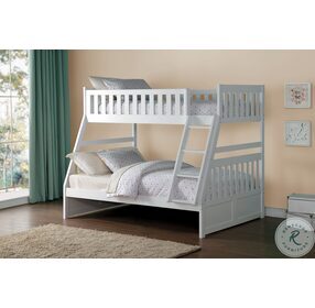 Galen White Twin Over Full Bunk Bed