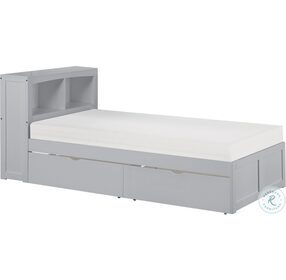 Orion Gray Youth Bookcase Bedroom Set With Storage Boxes