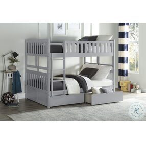 Orion Gray Full Over Full Bunk Bed With Storage Boxes