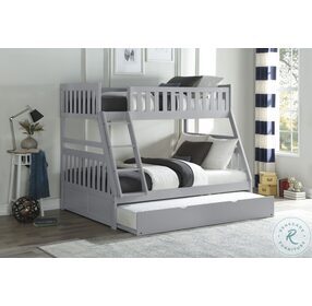 Orion Gray Twin Over Full Bunk Bed With Twin Trundle