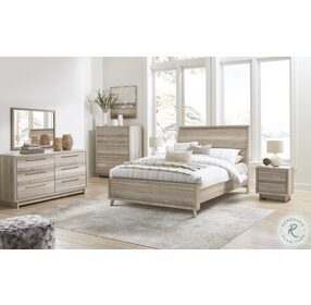 Hasbrick Tan Queen Panel Bed with Footboard