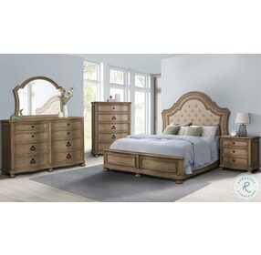B00216-5/0 Brown Queen Upholstered Panel  Bed