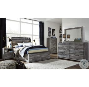 Baystorm Gray Full Double Under Bed Storage Platform Bed