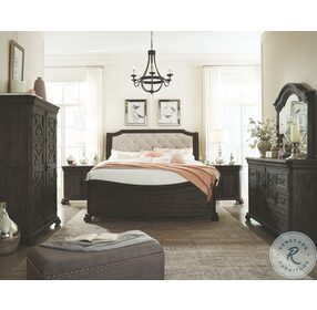 Bellamy Peppercorn Cal. King Sleigh Bed with Shaped Footboard