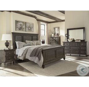 Calistoga Weathered Charcoal Queen Shutter Panel Bed