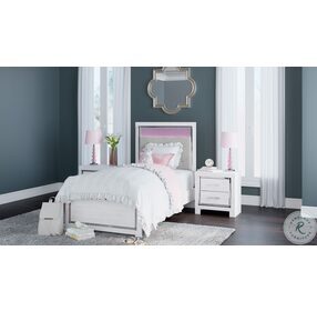 Altyra White Twin Upholstered Panel Bed