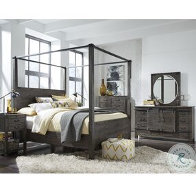 Abington Weathered Charcoal Queen Canopy Bed