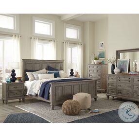 Lancaster Dovetail Grey Cal. King Panel Bed