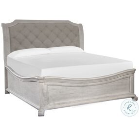 Bronwyn Alabaster California King Shaped Upholstered Sleigh Bed