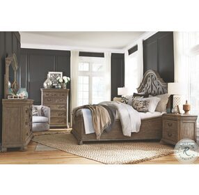 Tinley Park Dovetail Grey King Shaped Panel Bed