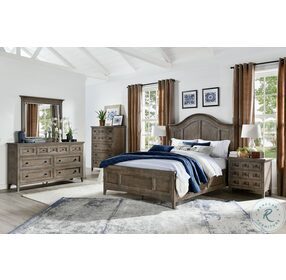Paxton Place Dovetail Grey California King Arched Storage Bed