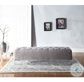 James Cloud Gray Upholstered Bench