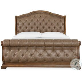 Durango Willadeene Brown And Hickory King Sleigh Upholstered Bed