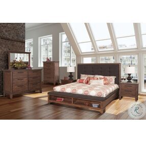 Cagney Chestnut Queen Upholstered Panel Bed