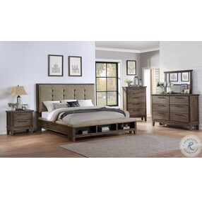 Cagney Vintage Gray California King Panel Bed