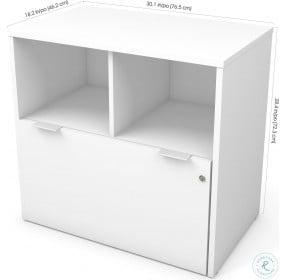 I3 Plus White 1 Drawer Lateral File