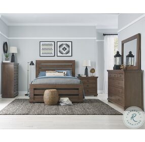 Willow Distressed Auburn Cherry King Panel Bed