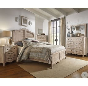 Chatsworth Distressed Chalk Queen Panel Bed