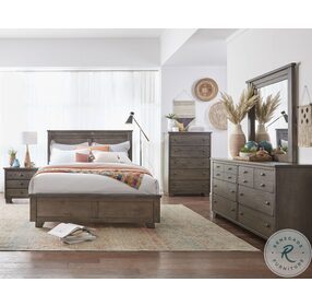River Oaks Distressed Saddle Queen Panel Bed